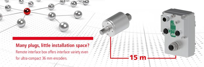 Remote interface box offers interface variety even for ultra-compact 36 mm encoders.